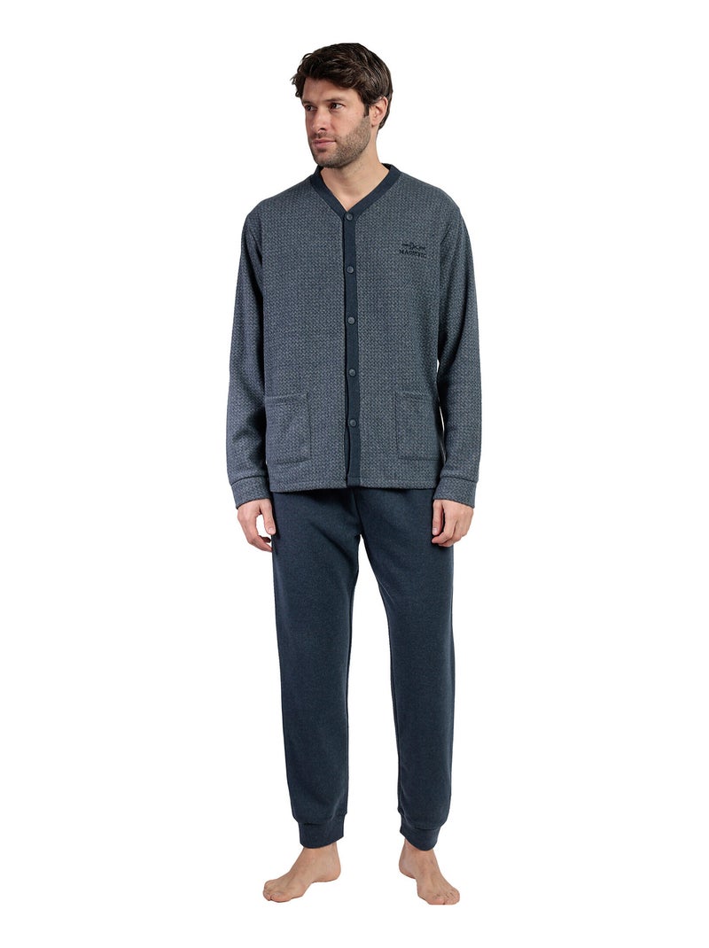 Pyjama pantalon chemise manches longues Grigio Gris - Kiabi