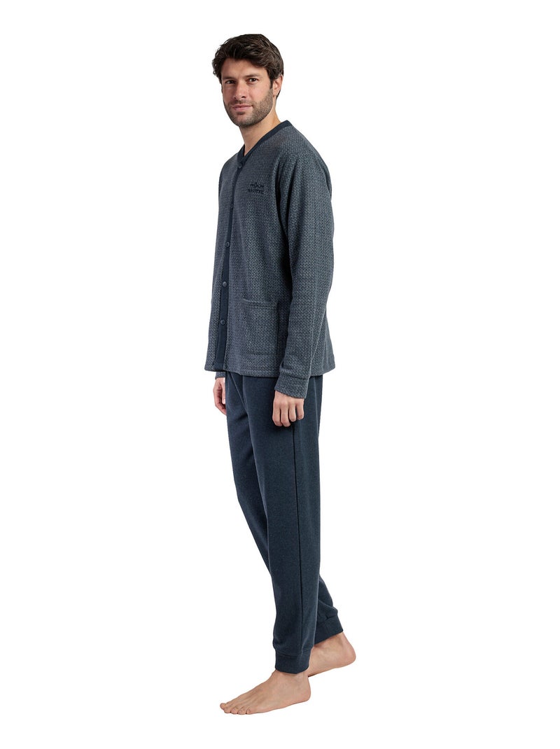 Pyjama pantalon chemise manches longues Grigio Gris - Kiabi