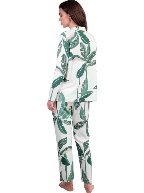 Pyjama pantalon chemise manches longues Luxury Leaves - Kiabi