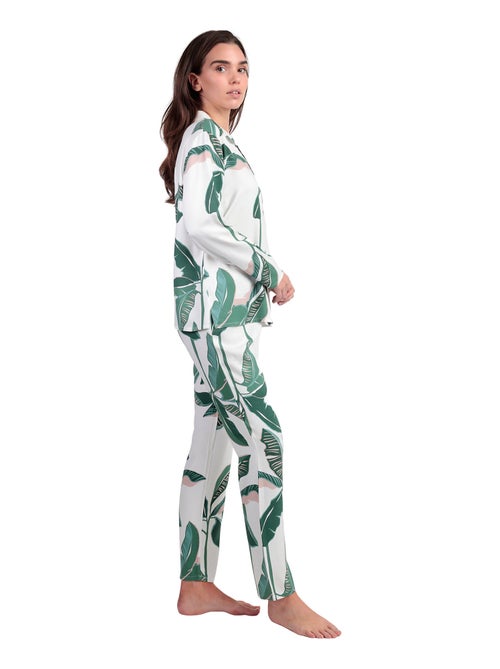 Pyjama pantalon chemise manches longues Luxury Leaves - Kiabi