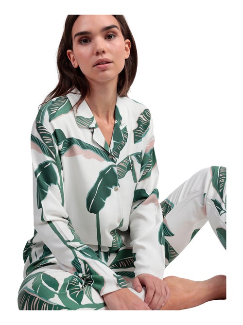 Pyjama pantalon chemise manches longues Luxury Leaves - Kiabi