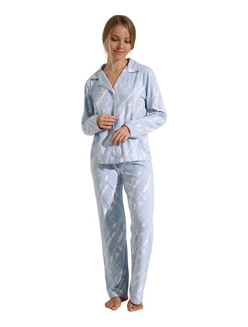 Pyjama pantalon chemise manches longues Naomi - Kiabi