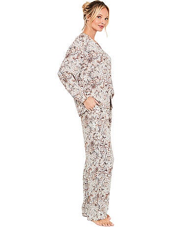 Pyjama pantalon chemise manches longues natural paisley