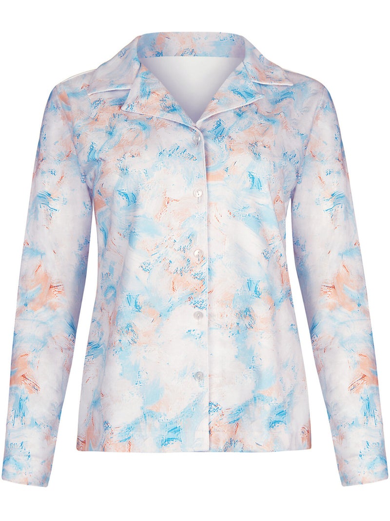 Pyjama pantalon chemise manches longues olena Bleu - Kiabi