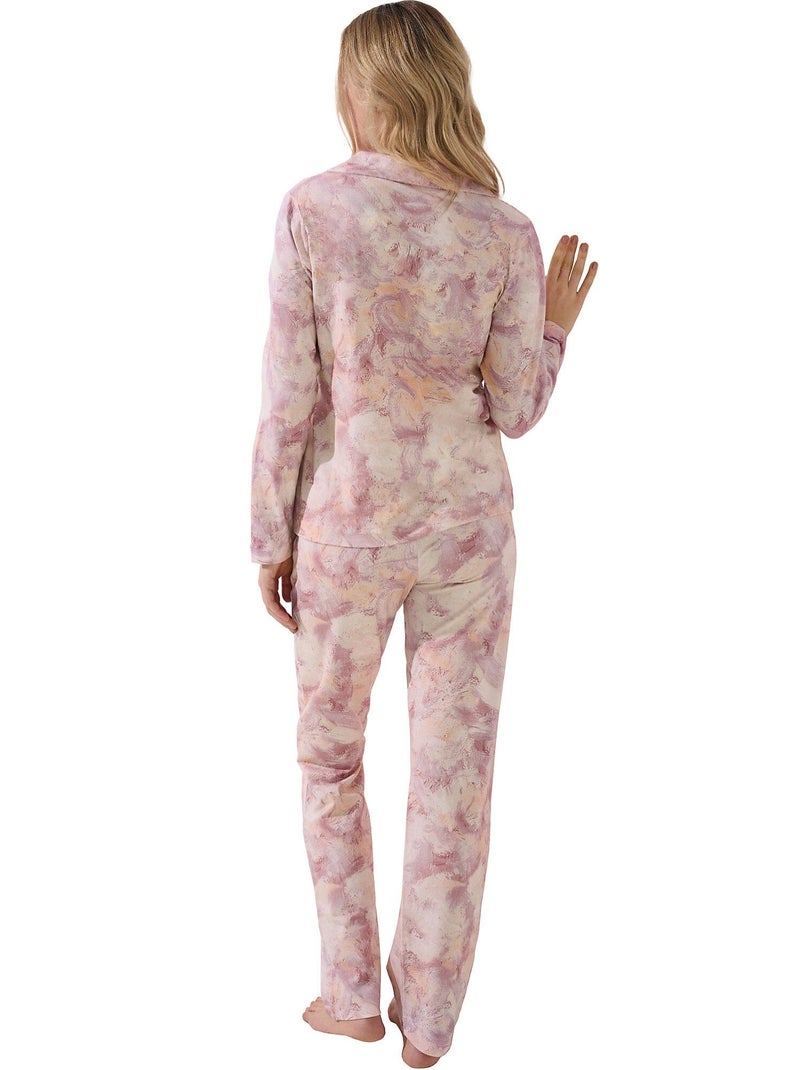 Pyjama pantalon chemise manches longues Olena Rose - Kiabi