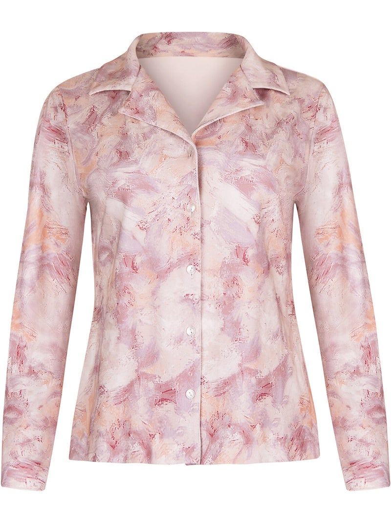 Pyjama pantalon chemise manches longues olena Rose - Kiabi