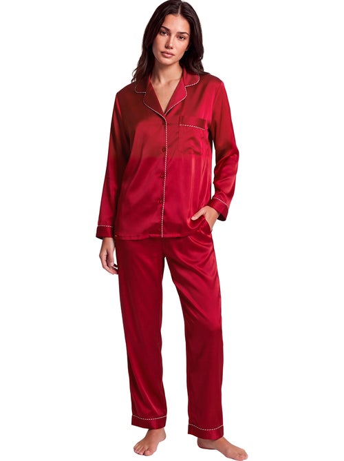 Pyjama pantalon chemise manches longues one gloss - Kiabi Pyjama pantalon chemise manches longues one gloss - Kiabi