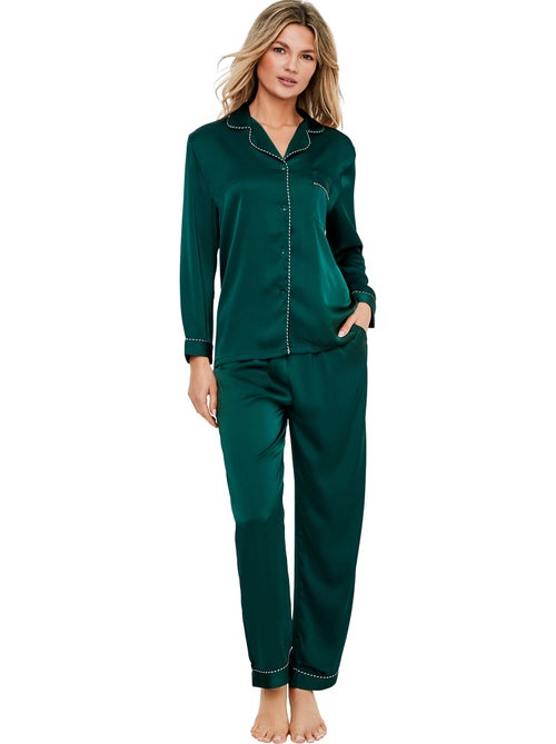 Pyjama pantalon chemise manches longues one gloss - Kiabi Pyjama pantalon chemise manches longues one gloss - Kiabi