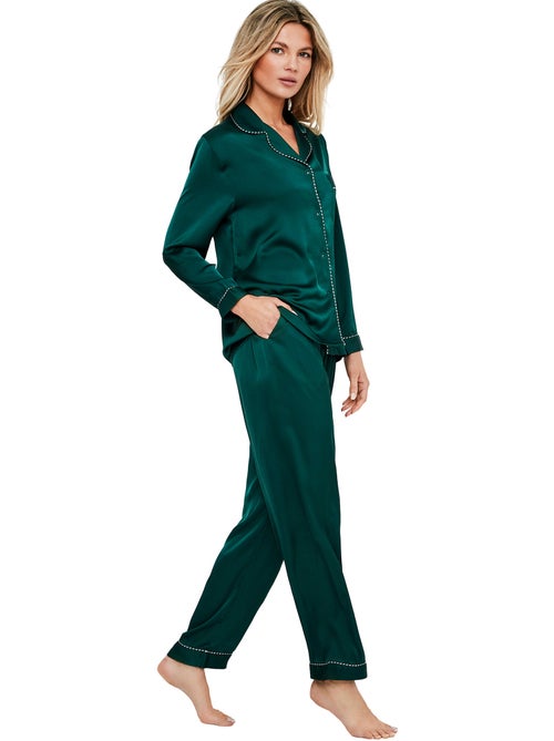 Pyjama pantalon chemise manches longues one gloss - Kiabi Pyjama pantalon chemise manches longues one gloss - Kiabi
