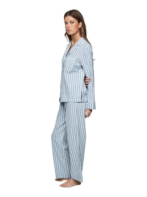 Pyjama pantalon chemise manches longues P105 OXFORD - Kiabi Pyjama pantalon chemise manches longues P105 OXFORD - Kiabi