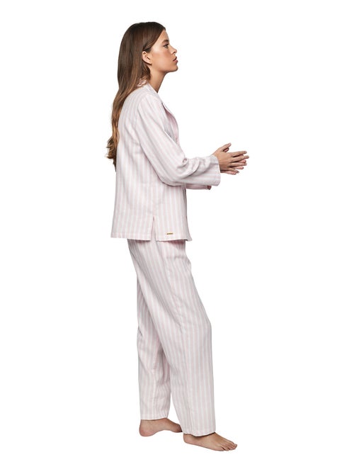 Pyjama pantalon chemise manches longues P105 OXFORD - Kiabi