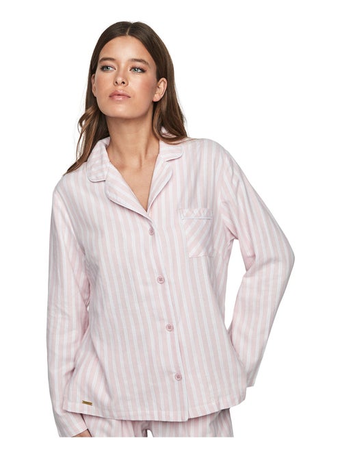 Pyjama pantalon chemise manches longues P105 OXFORD - Kiabi