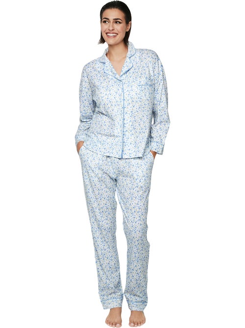 Pyjama pantalon chemise manches longues P111 PREPPY FLOWERS - Kiabi Pyjama pantalon chemise manches longues P111 PREPPY FLOWERS - Kiabi