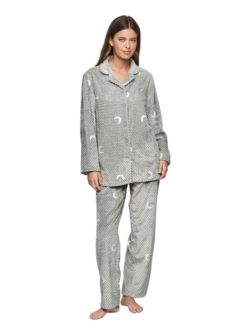 Pyjama pantalon chemise manches longues P112 ETOILE DE SOIR - Kiabi
