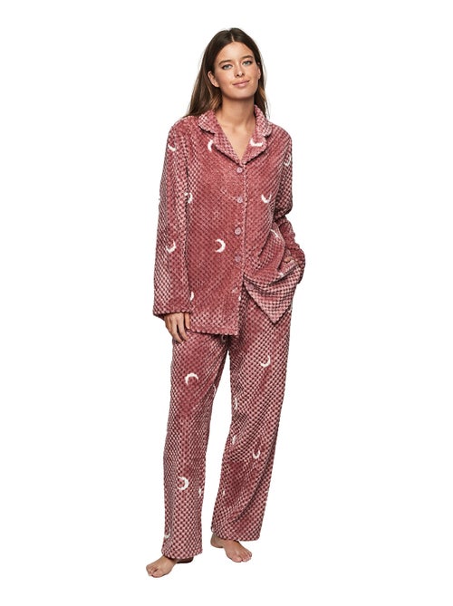 Pyjama pantalon chemise manches longues P112 ETOILE DE SOIR - Kiabi
