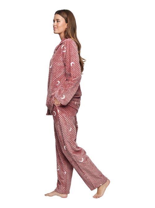 Pyjama pantalon chemise manches longues P112 ETOILE DE SOIR - Kiabi