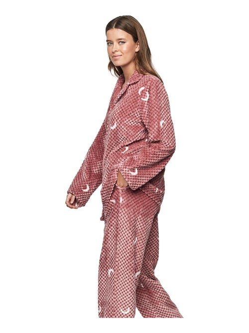 Pyjama pantalon chemise manches longues P112 ETOILE DE SOIR - Kiabi
