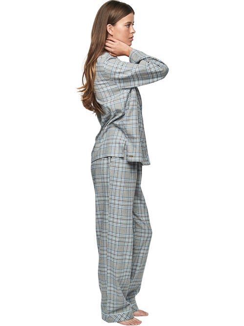 Pyjama pantalon chemise manches longues P114 HERITAGE - Kiabi