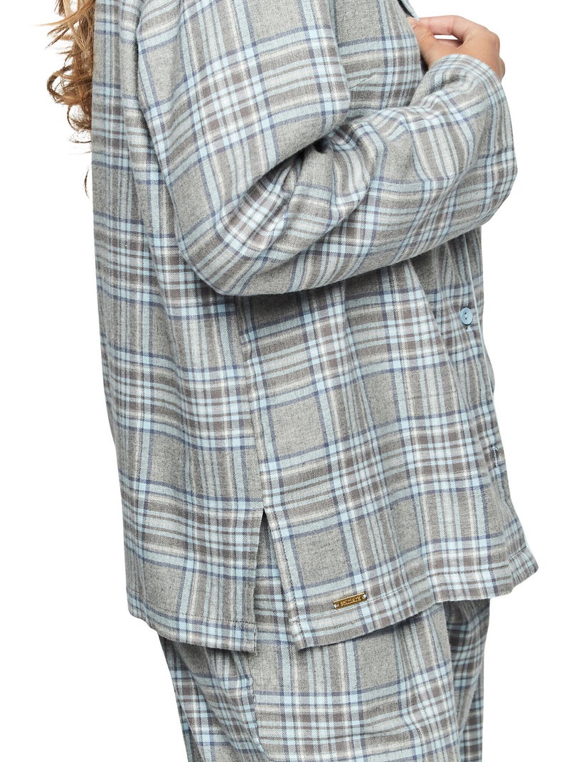 Pyjama pantalon chemise manches longues P114 HERITAGE Gris - Kiabi