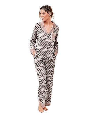 Pyjama pantalon chemise manches longues P116 SATIN SUBLIME