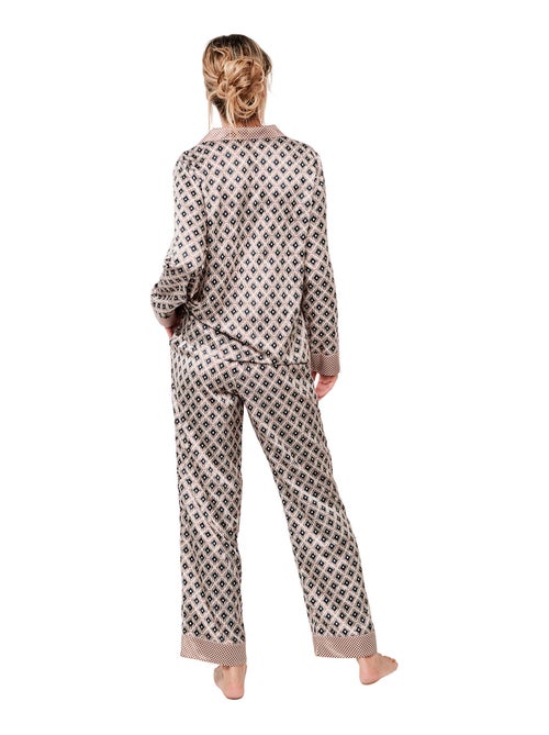 Pyjama pantalon chemise manches longues P116 SATIN SUBLIME - Kiabi