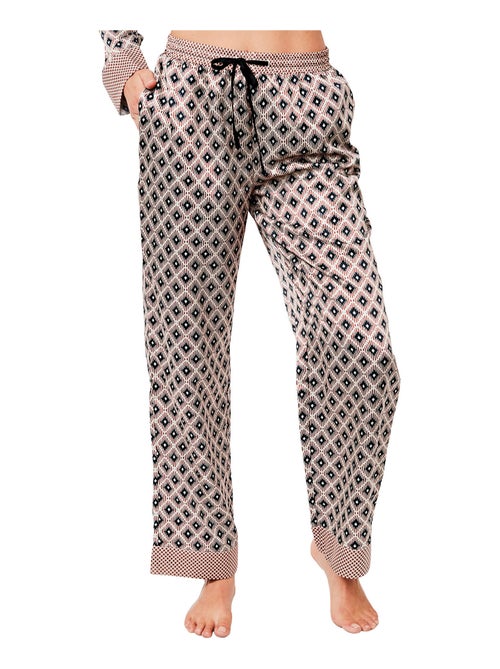 Pyjama pantalon chemise manches longues P116 SATIN SUBLIME - Kiabi