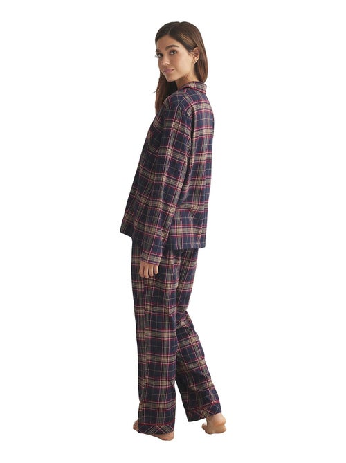 Pyjama pantalon chemise manches longues PLAID - Kiabi