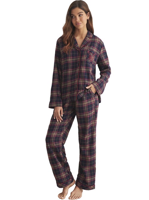 Pyjama pantalon chemise manches longues PLAID - Kiabi