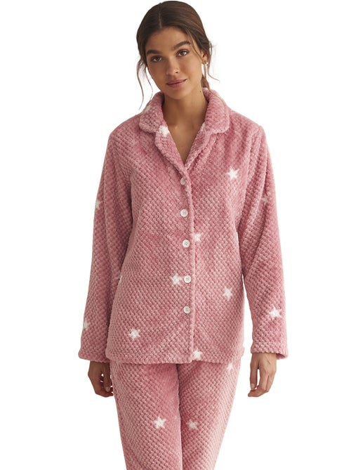 Pyjama pantalon chemise manches longues POLAR - Kiabi Pyjama pantalon chemise manches longues POLAR - Kiabi