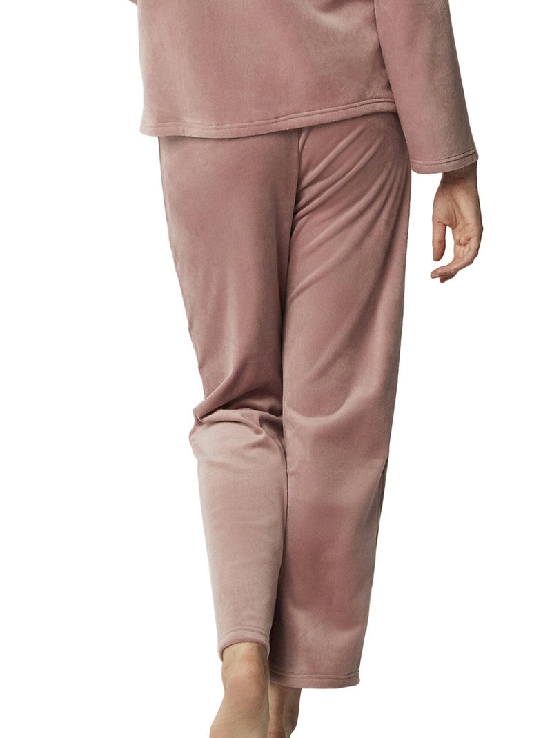 Pyjama pantalon chemise manches longues POLARSOFT Rose - Kiabi