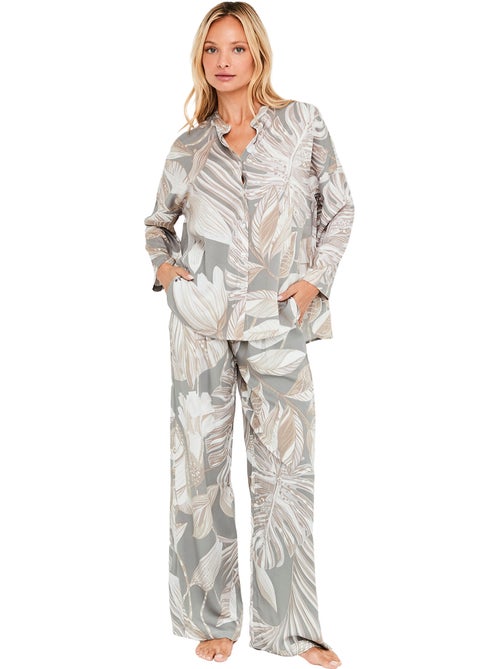 Pyjama pantalon chemise manches longues premium drape - Kiabi Pyjama pantalon chemise manches longues premium drape - Kiabi