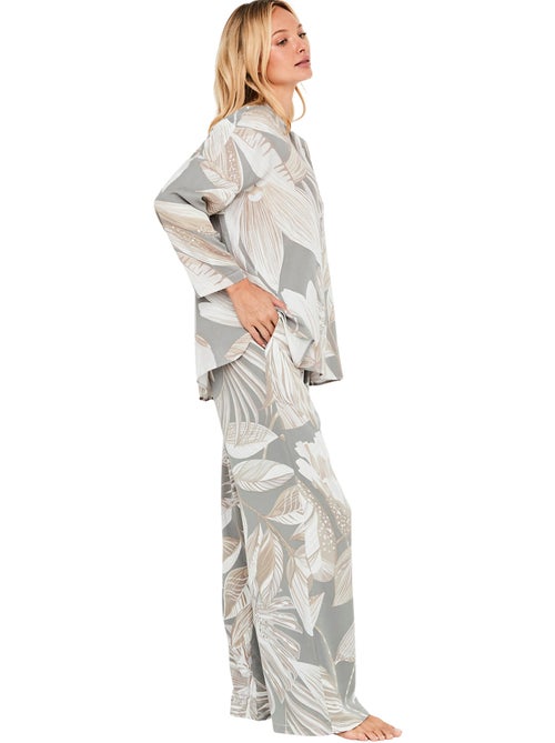 Pyjama pantalon chemise manches longues premium drape - Kiabi Pyjama pantalon chemise manches longues premium drape - Kiabi