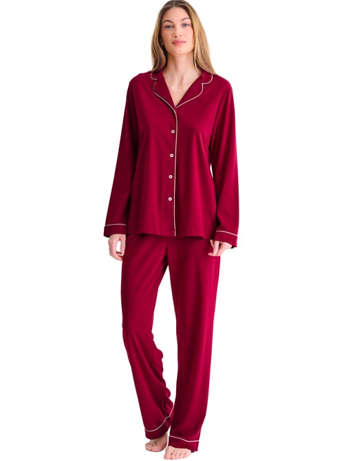 Pyjama pantalon chemise manches longues tara - Kiabi