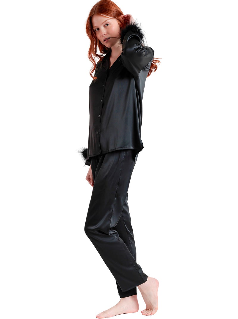 Pyjama pantalon chemise Marabu Christmas Noir - Kiabi