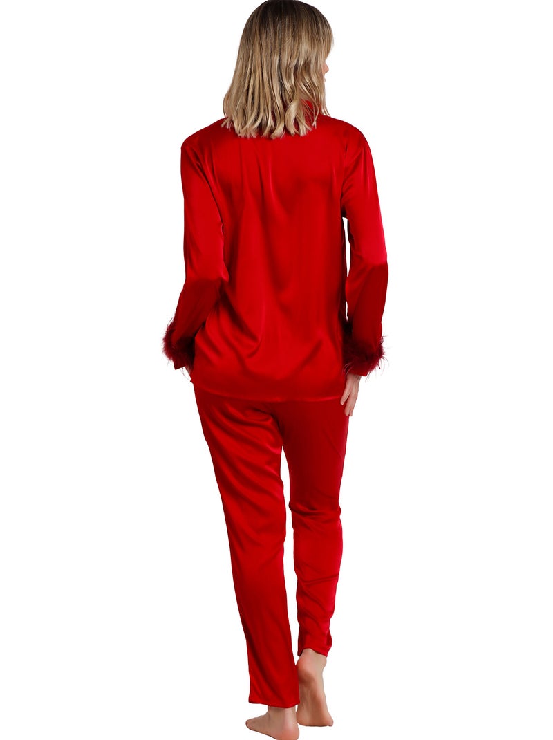 Pyjama pantalon chemise Marabu Christmas Rouge - Kiabi