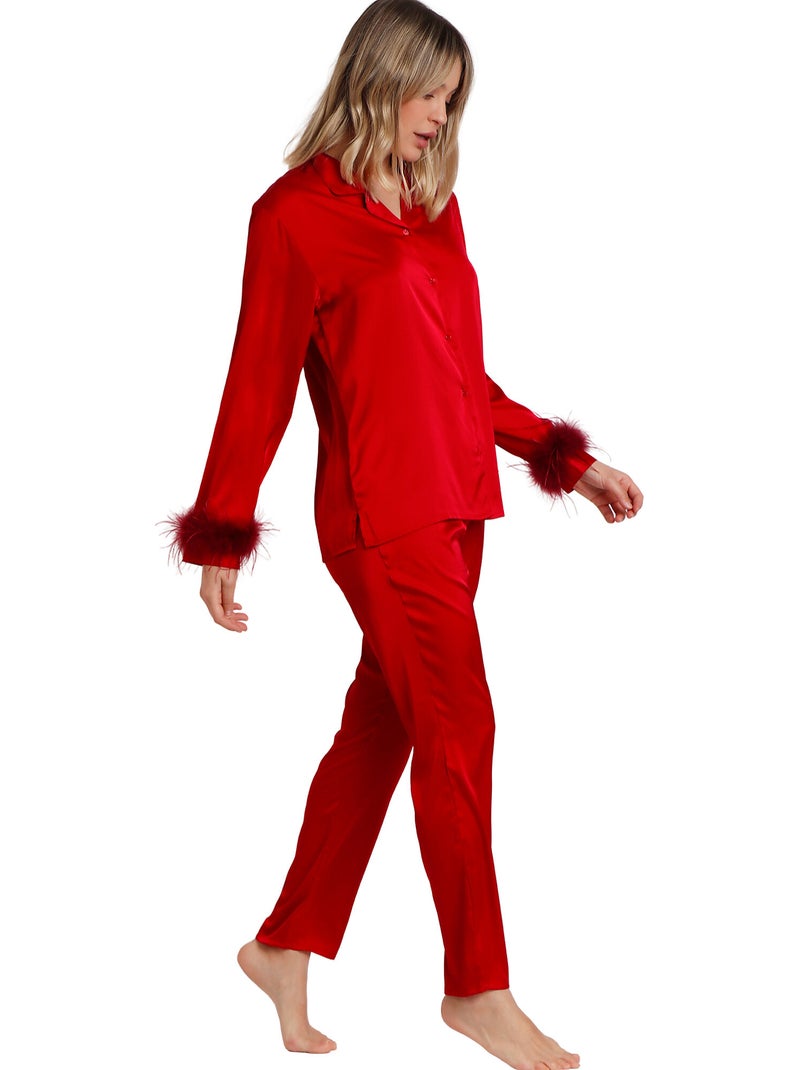 Pyjama pantalon chemise Marabu Christmas Rouge - Kiabi