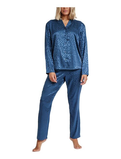 Pyjama pantalon chemise Satin Leopard - Kiabi
