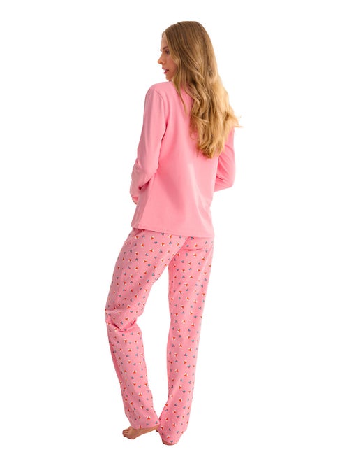 Pyjama pantalon droit top M.longues FOXY - Kiabi