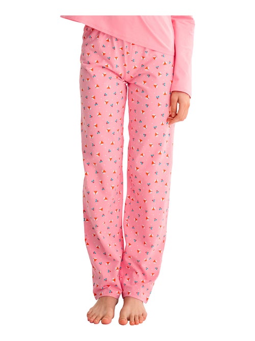 Pyjama pantalon droit top M.longues FOXY - Kiabi