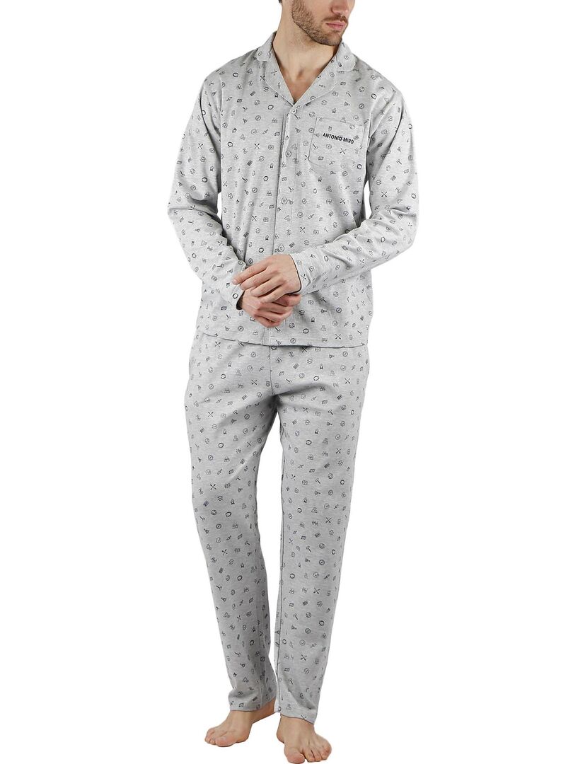 Pyjama pantalon et chemise Night Antonio Miro Gris - Kiabi