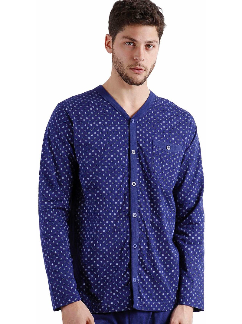 Pyjama pantalon et chemise Spike Bleu - Kiabi