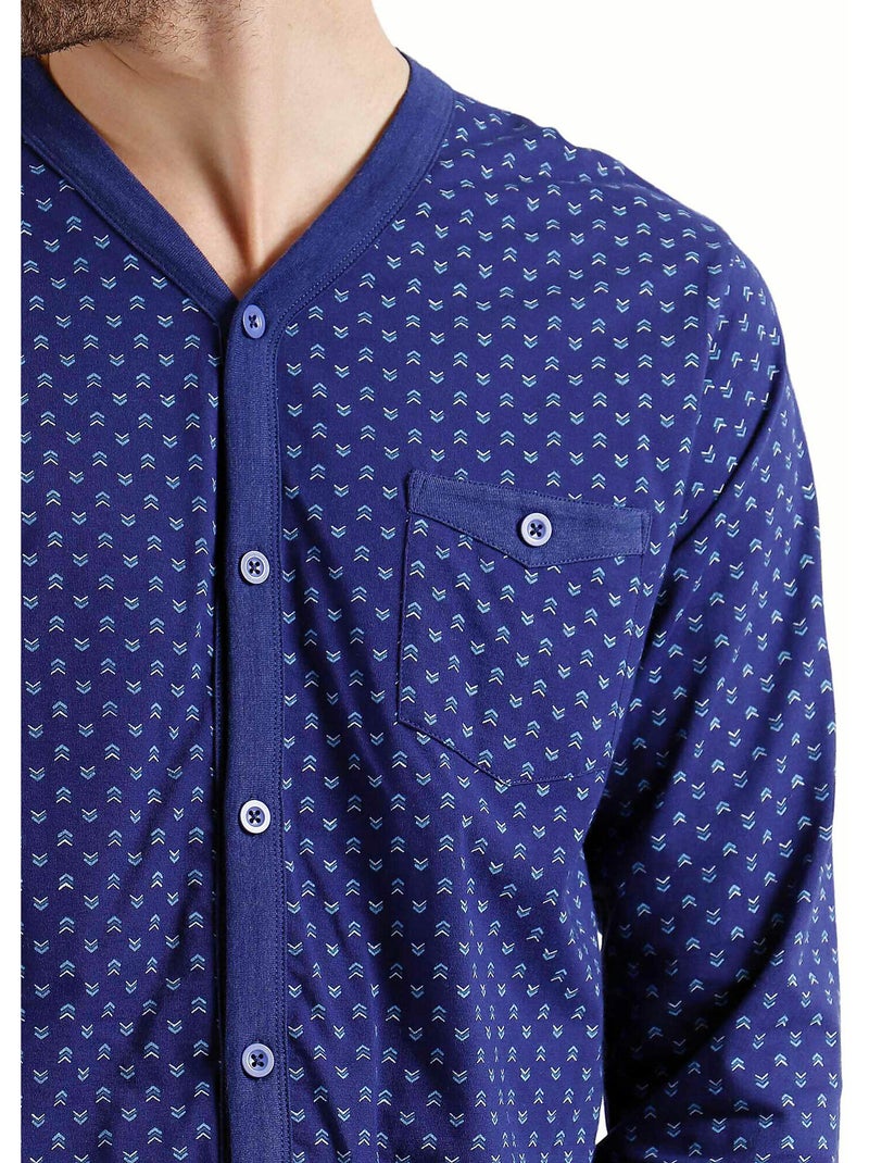 Pyjama pantalon et chemise Spike Bleu - Kiabi