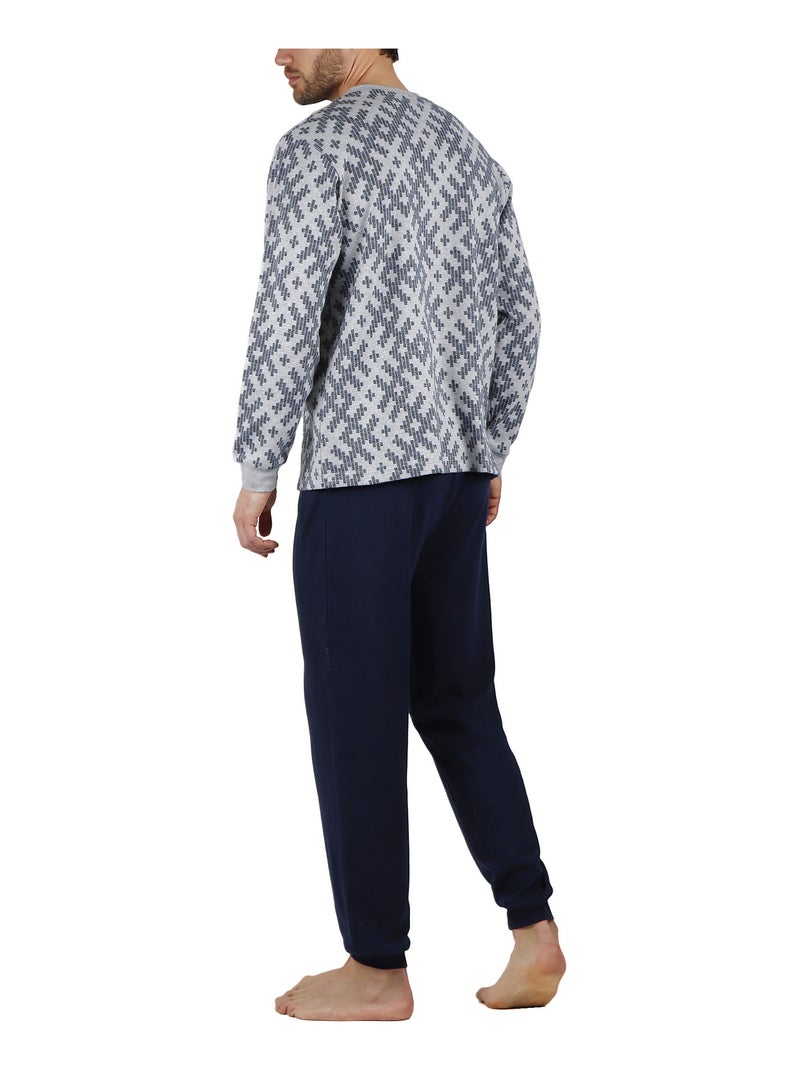 Pyjama pantalon et haut Jacquard Racing Antonio Miro Gris - Kiabi