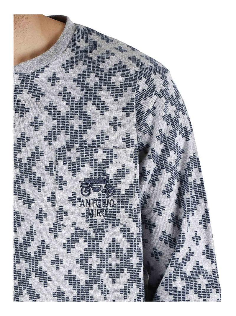Pyjama pantalon et haut Jacquard Racing Antonio Miro Gris - Kiabi