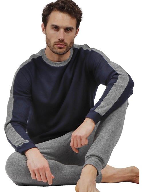 Pyjama pantalon et haut manches longues Solid - Kiabi Pyjama pantalon et haut manches longues Solid - Kiabi