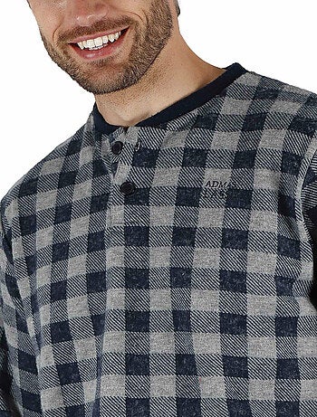 Pyjama pantalon et haut manches longues Vichy
