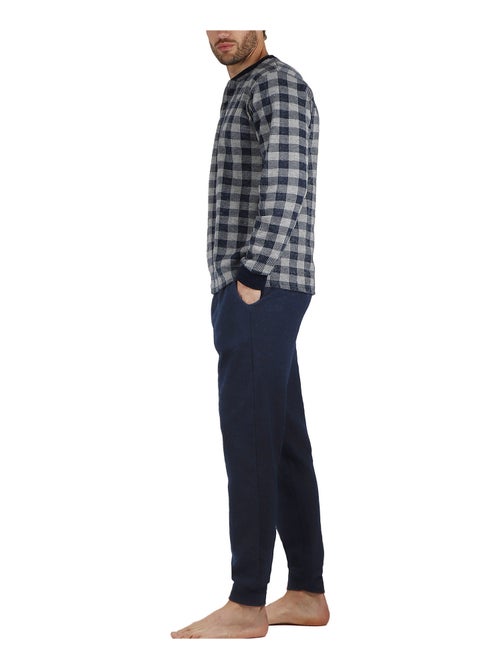 Pyjama pantalon et haut manches longues Vichy - Kiabi