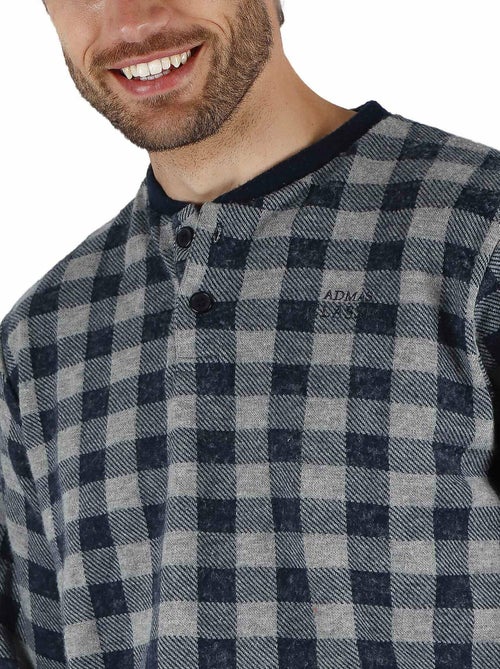 Pyjama pantalon et haut manches longues Vichy - Kiabi