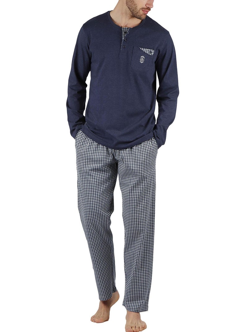 Pyjama pantalon et haut Pata De Gallo Bleu - Kiabi