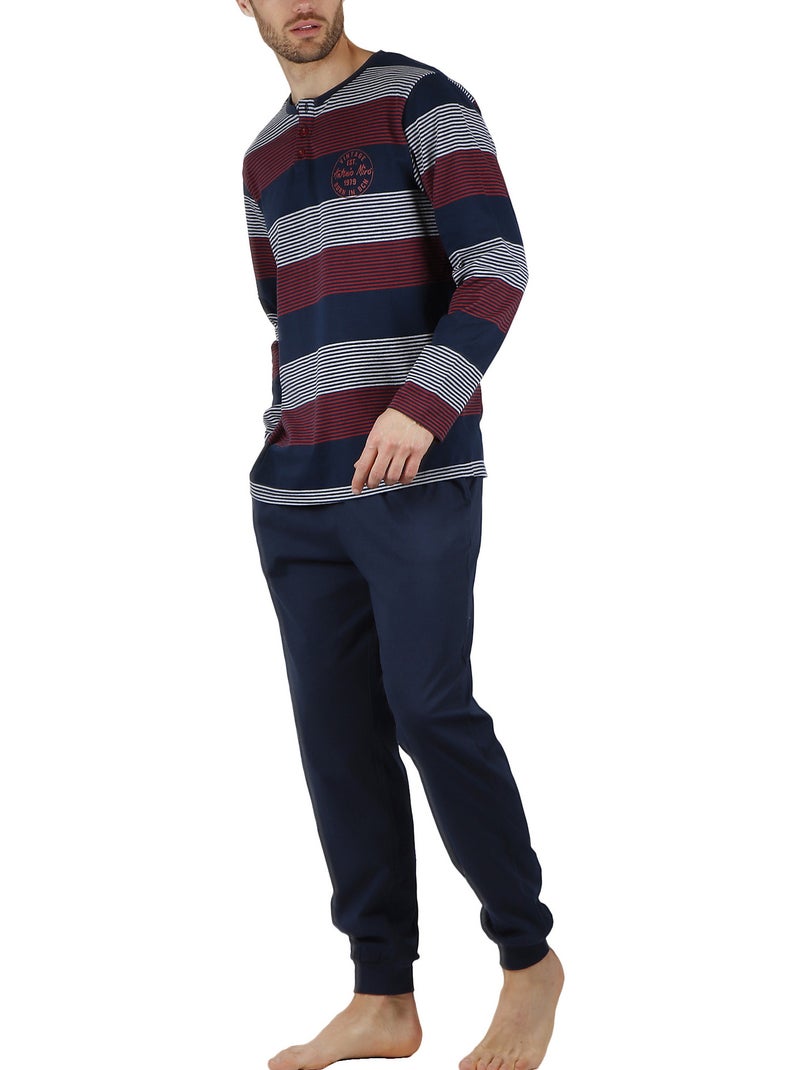 Pyjama pantalon et haut Rayas Stamp Antonio Miro Bleu marine - Kiabi